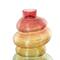 12" Multicolor Glass Ribbed Stacked Stones Vase Set with Color Blocks